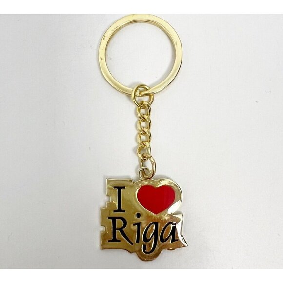 I Love Riga Heart Key Chain Keychain Travel Souvenir - Picture 1 of 4